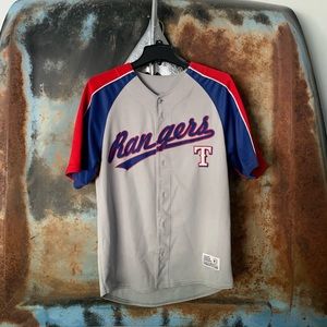 Texas rangers button up jersey